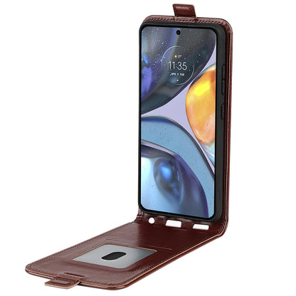 Motorola Moto G22 4G Texture Vertical Flip Leather Wallet Case with Card Slot, PU TPU Shockproof Protective Cover, Anti-Drop Magnetic Folio Phone Case