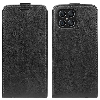 Honor X8 Texture Vertical Flip Leather Wallet Case with Card Slot, PU TPU Shockproof Protective Cover, Anti-Drop Magnetic Folio Phone Case