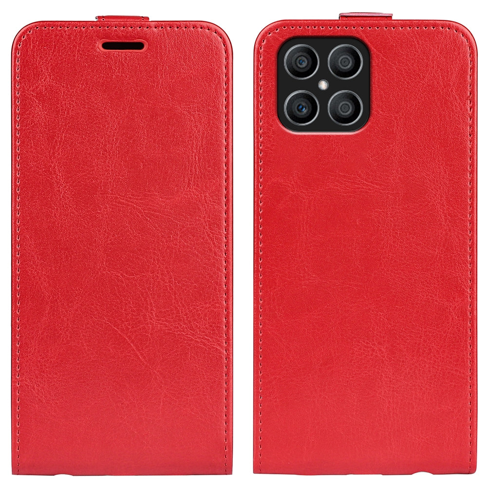 Honor X8 Texture Vertical Flip Leather Wallet Case with Card Slot, PU TPU Shockproof Protective Cover, Anti-Drop Magnetic Folio Phone Case
