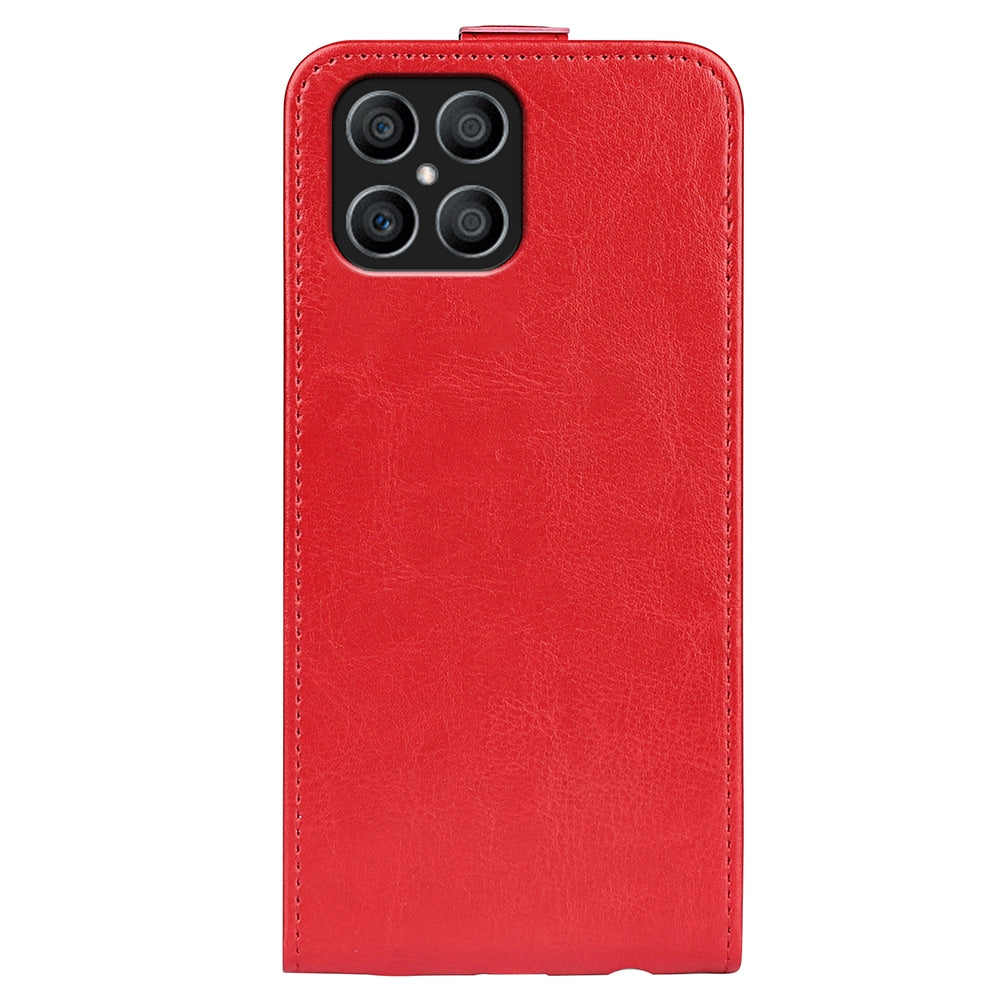Honor X8 Texture Vertical Flip Leather Wallet Case with Card Slot, PU TPU Shockproof Protective Cover, Anti-Drop Magnetic Folio Phone Case