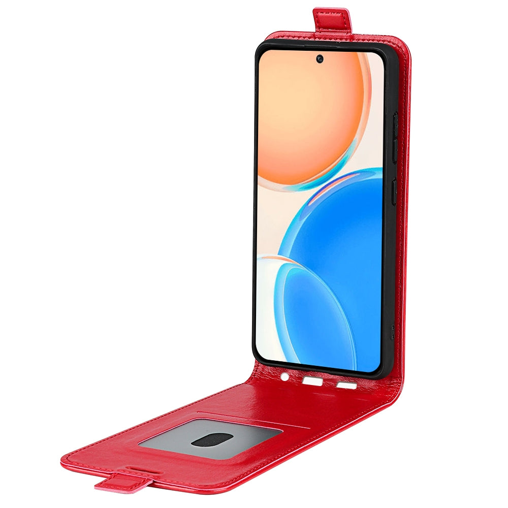 Honor X8 Texture Vertical Flip Leather Wallet Case with Card Slot, PU TPU Shockproof Protective Cover, Anti-Drop Magnetic Folio Phone Case