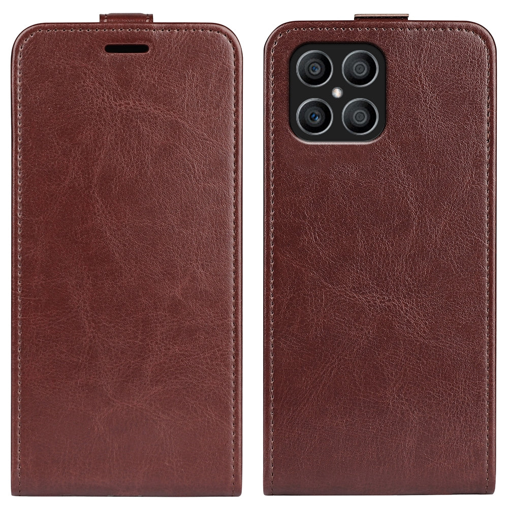 Honor X8 Texture Vertical Flip Leather Wallet Case with Card Slot, PU TPU Shockproof Protective Cover, Anti-Drop Magnetic Folio Phone Case