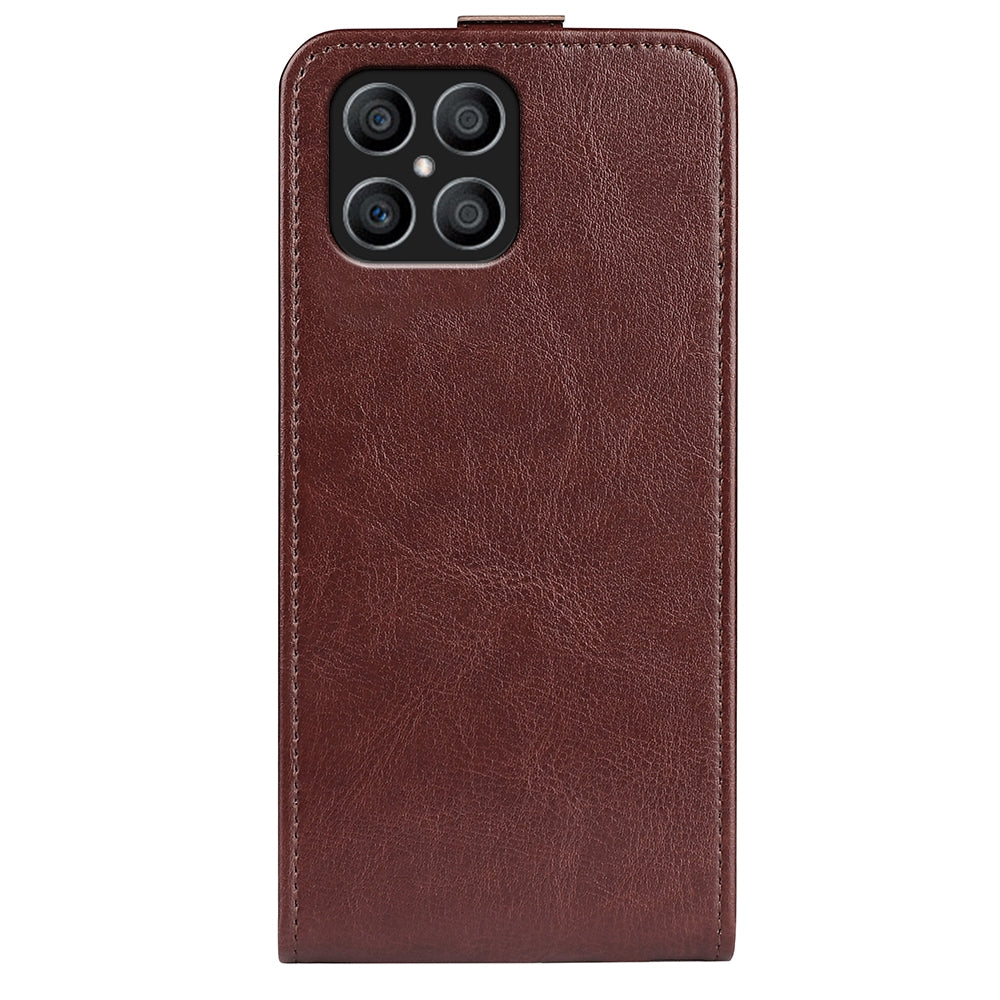 Honor X8 Texture Vertical Flip Leather Wallet Case with Card Slot, PU TPU Shockproof Protective Cover, Anti-Drop Magnetic Folio Phone Case