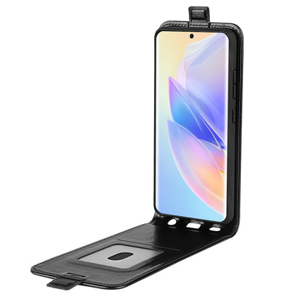 Honor 60 SE 5G Texture Vertical Flip Leather Wallet Case with Card Slot, PU TPU Shockproof Protective Cover, Anti-Drop Magnetic Folio Phone Case