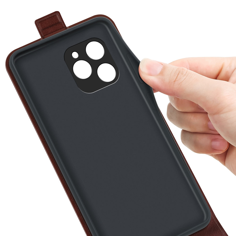 Honor 60 SE 5G Texture Vertical Flip Leather Wallet Case with Card Slot, PU TPU Shockproof Protective Cover, Anti-Drop Magnetic Folio Phone Case