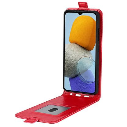 Samsung Galaxy M23 5G Texture Vertical Flip Leather Wallet Case with Card Slot, PU TPU Shockproof Protective Cover, Anti-Drop Magnetic Folio Phone Case