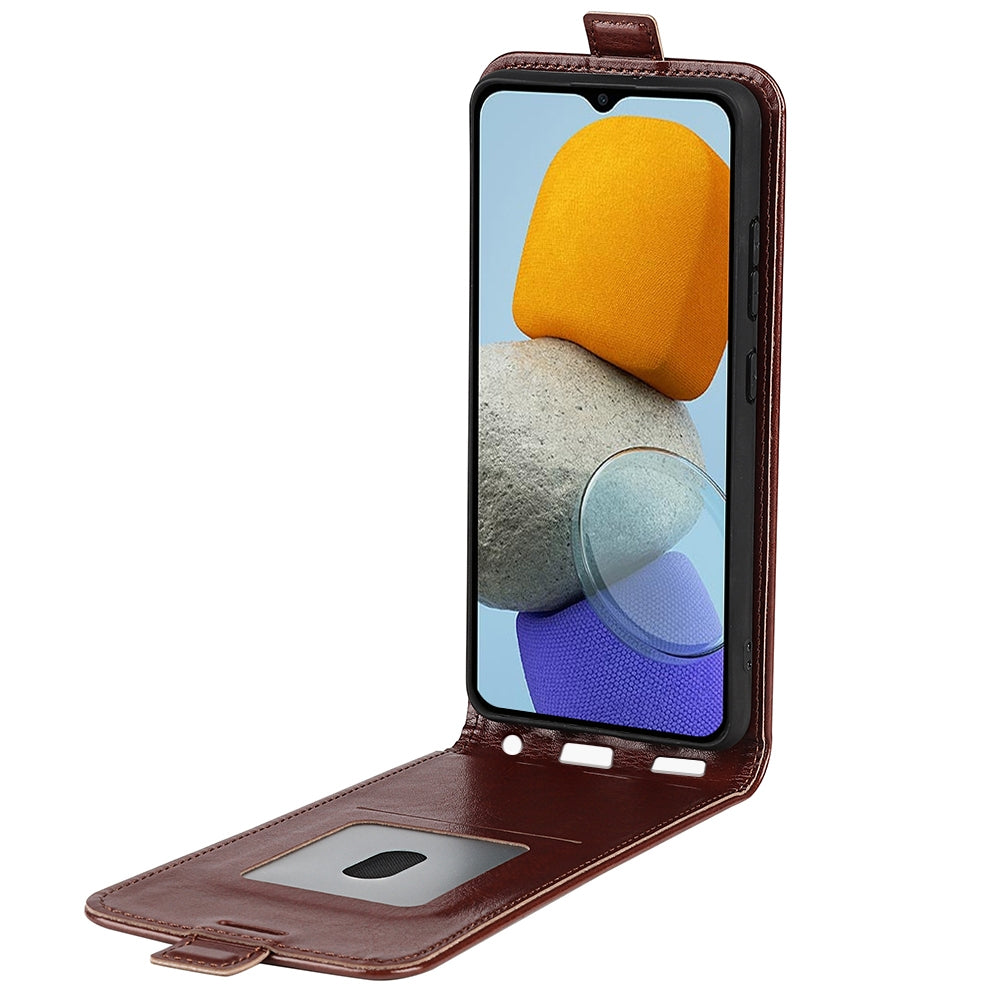 Samsung Galaxy M23 5G Texture Vertical Flip Leather Wallet Case with Card Slot, PU TPU Shockproof Protective Cover, Anti-Drop Magnetic Folio Phone Case