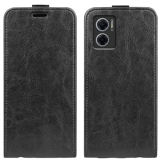 Xiaomi Redmi Note 11E Texture Vertical Flip Leather Wallet Case with Card Slot, PU TPU Shockproof Protective Cover, Anti-Drop Magnetic Folio Phone Case