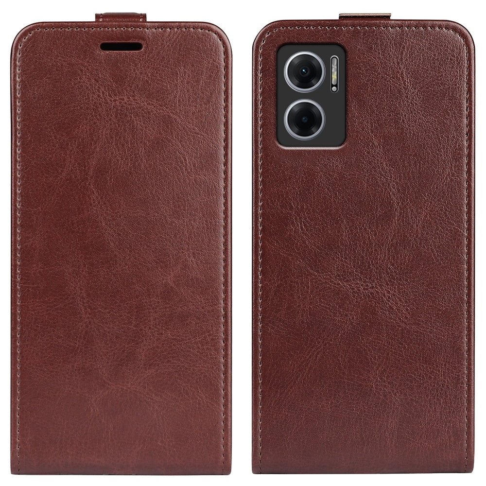 Xiaomi Redmi Note 11E Texture Vertical Flip Leather Wallet Case with Card Slot, PU TPU Shockproof Protective Cover, Anti-Drop Magnetic Folio Phone Case