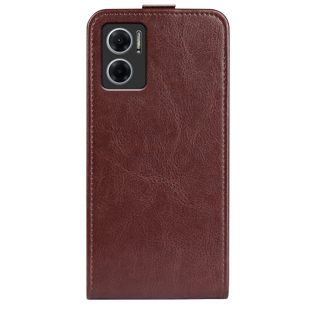 Xiaomi Redmi Note 11E Texture Vertical Flip Leather Wallet Case with Card Slot, PU TPU Shockproof Protective Cover, Anti-Drop Magnetic Folio Phone Case