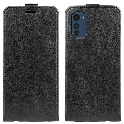 Motorola Moto E32 4G Texture Vertical Flip Leather Wallet Case with Card Slot, PU TPU Shockproof Protective Cover, Anti-Drop Magnetic Folio Phone Case