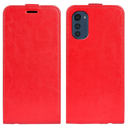 Motorola Moto E32 4G Texture Vertical Flip Leather Wallet Case with Card Slot, PU TPU Shockproof Protective Cover, Anti-Drop Magnetic Folio Phone Case