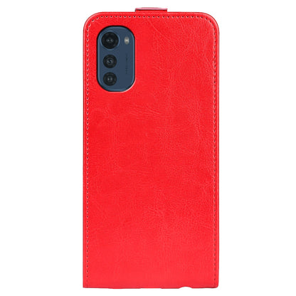 Motorola Moto E32 4G Texture Vertical Flip Leather Wallet Case with Card Slot, PU TPU Shockproof Protective Cover, Anti-Drop Magnetic Folio Phone Case