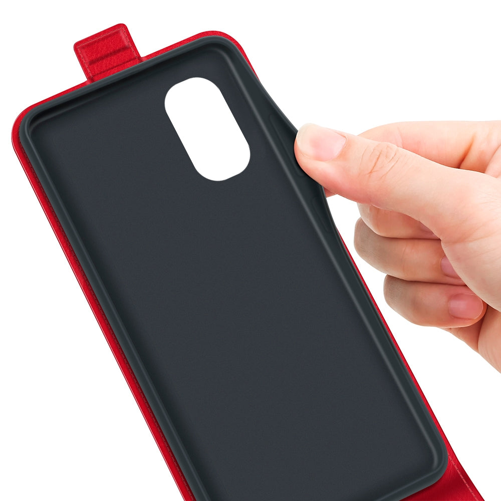 Motorola Moto E32 4G Texture Vertical Flip Leather Wallet Case with Card Slot, PU TPU Shockproof Protective Cover, Anti-Drop Magnetic Folio Phone Case