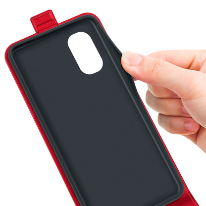Motorola Moto E32 4G Texture Vertical Flip Leather Wallet Case with Card Slot, PU TPU Shockproof Protective Cover, Anti-Drop Magnetic Folio Phone Case