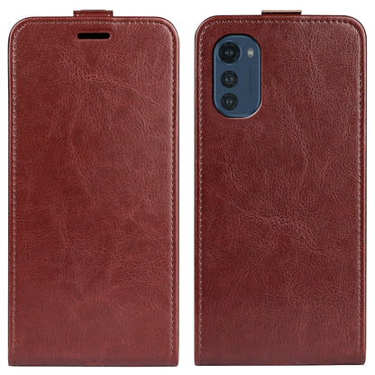 Motorola Moto E32 4G Texture Vertical Flip Leather Wallet Case with Card Slot, PU TPU Shockproof Protective Cover, Anti-Drop Magnetic Folio Phone Case