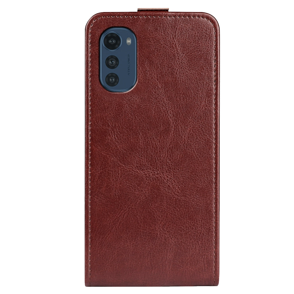 Motorola Moto E32 4G Texture Vertical Flip Leather Wallet Case with Card Slot, PU TPU Shockproof Protective Cover, Anti-Drop Magnetic Folio Phone Case
