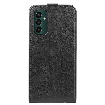 Samsung Galaxy M13 4G Texture Vertical Flip Leather Wallet Case with Card Slot, PU TPU Shockproof Protective Cover, Anti-Drop Magnetic Folio Phone Case