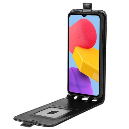 Samsung Galaxy M13 4G Texture Vertical Flip Leather Wallet Case with Card Slot, PU TPU Shockproof Protective Cover, Anti-Drop Magnetic Folio Phone Case