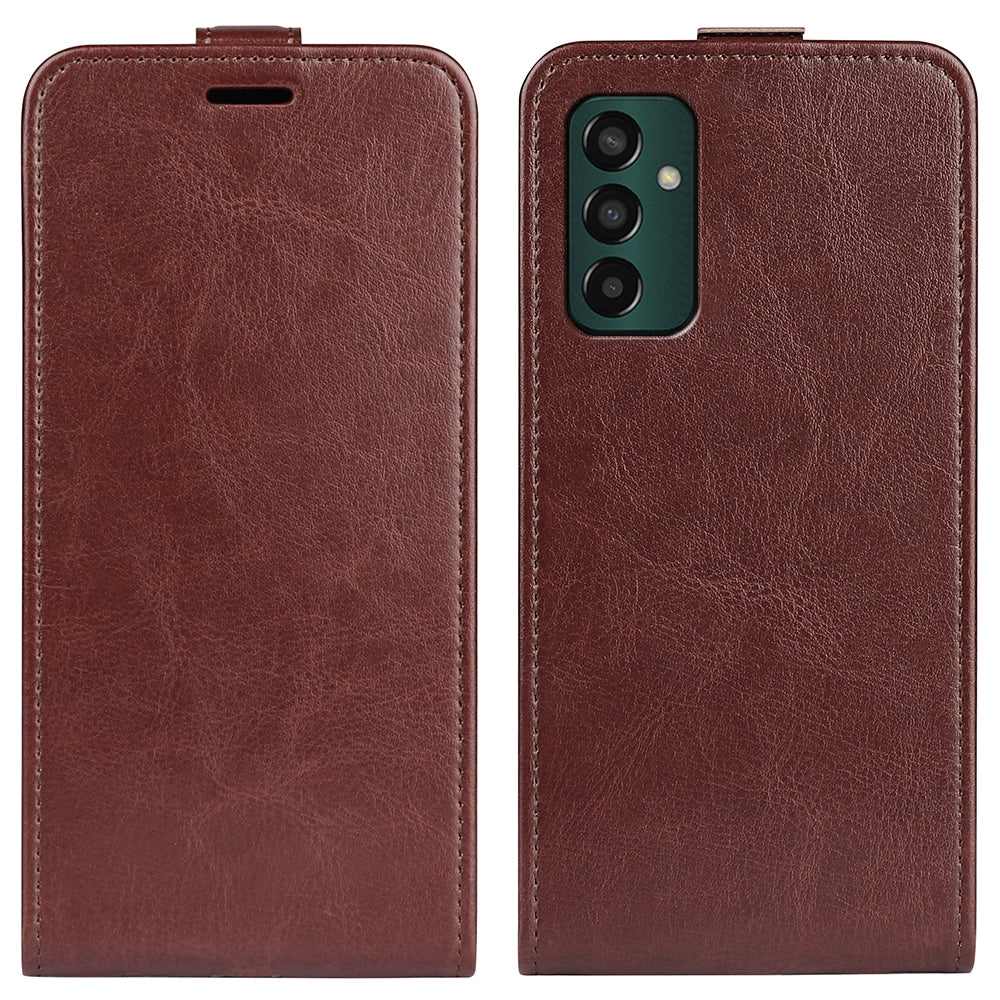 Samsung Galaxy M13 4G Texture Vertical Flip Leather Wallet Case with Card Slot, PU TPU Shockproof Protective Cover, Anti-Drop Magnetic Folio Phone Case