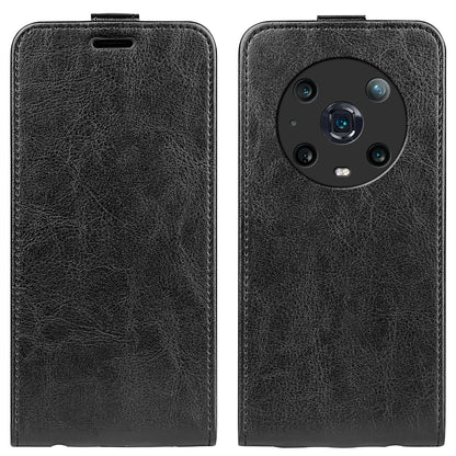 Honor Magic4 Pro Texture Vertical Flip Leather Wallet Case with Card Slot, PU TPU Shockproof Protective Cover, Anti-Drop Magnetic Folio Phone Case
