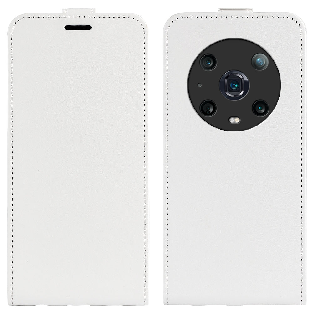 Honor Magic4 Pro Texture Vertical Flip Leather Wallet Case with Card Slot, PU TPU Shockproof Protective Cover, Anti-Drop Magnetic Folio Phone Case