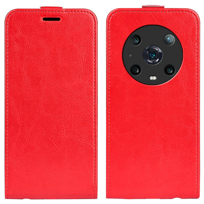 Honor Magic4 Pro Texture Vertical Flip Leather Wallet Case with Card Slot, PU TPU Shockproof Protective Cover, Anti-Drop Magnetic Folio Phone Case
