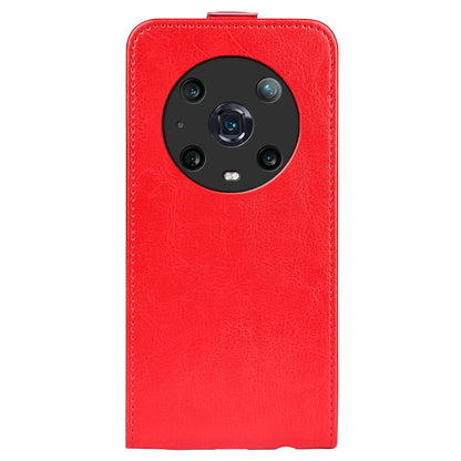 Honor Magic4 Pro Texture Vertical Flip Leather Wallet Case with Card Slot, PU TPU Shockproof Protective Cover, Anti-Drop Magnetic Folio Phone Case