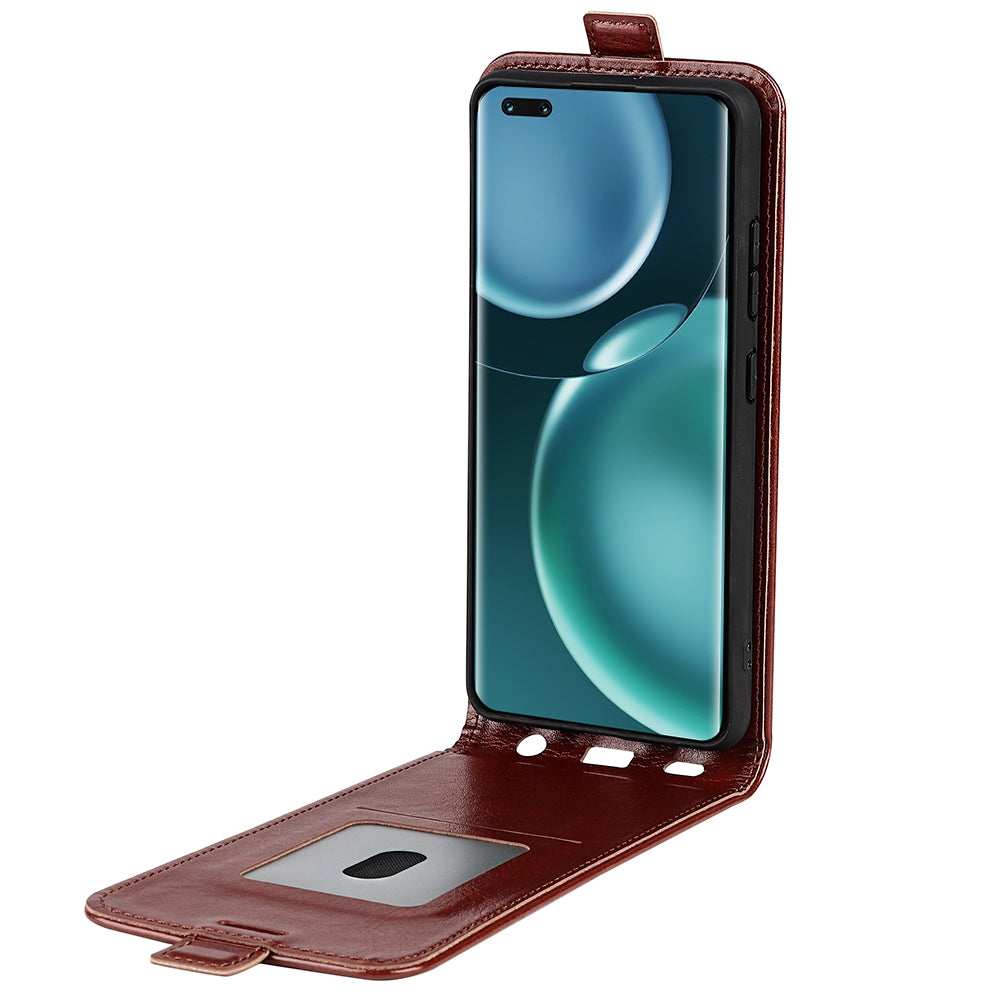 Honor Magic4 Pro Texture Vertical Flip Leather Wallet Case with Card Slot, PU TPU Shockproof Protective Cover, Anti-Drop Magnetic Folio Phone Case