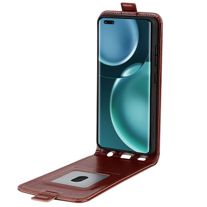 Honor Magic4 Pro Texture Vertical Flip Leather Wallet Case with Card Slot, PU TPU Shockproof Protective Cover, Anti-Drop Magnetic Folio Phone Case