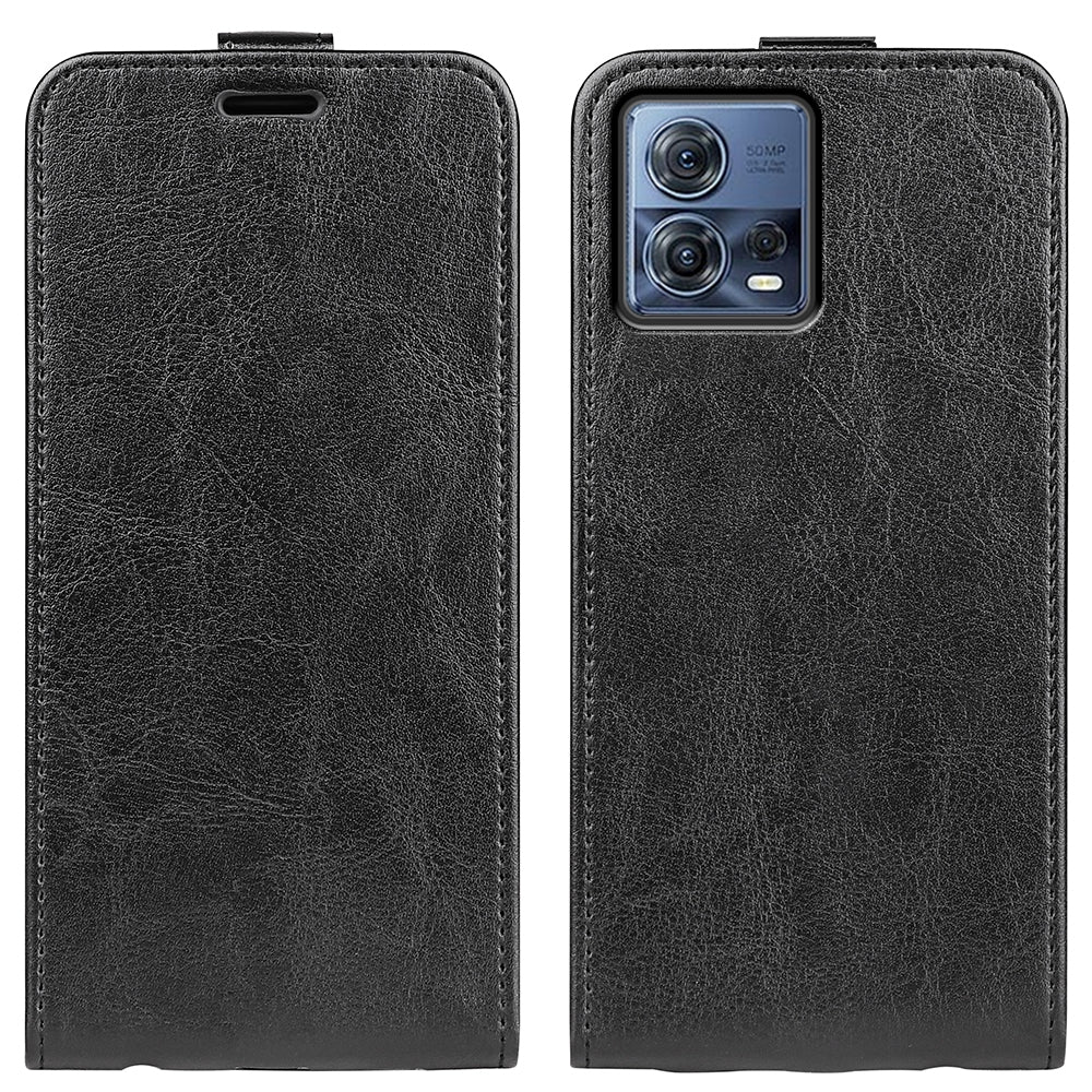 Motorola Moto S30 Pro Texture Vertical Flip Leather Wallet Case with Card Slot, PU TPU Shockproof Protective Cover, Anti-Drop Magnetic Folio Phone Case