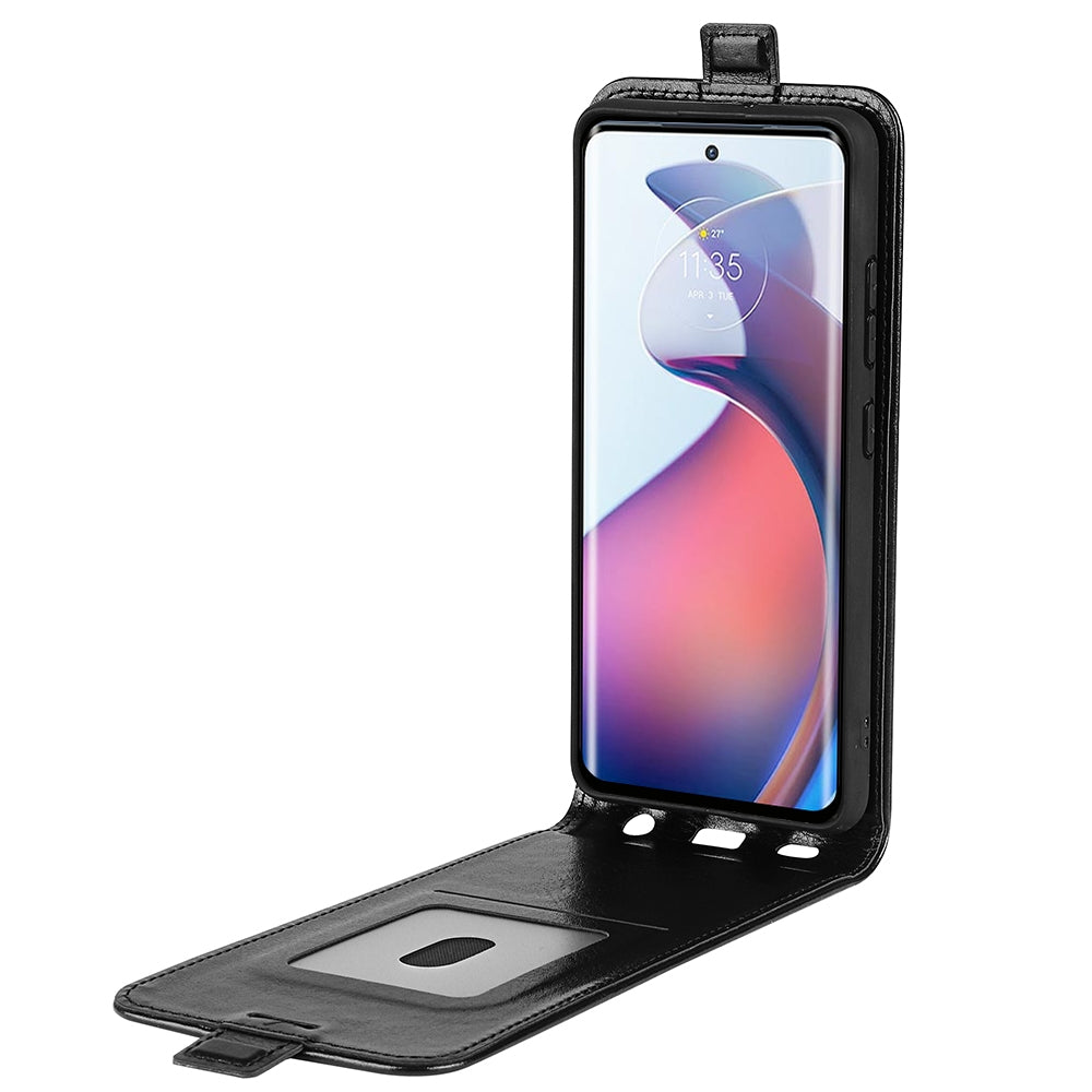 Motorola Moto S30 Pro Texture Vertical Flip Leather Wallet Case with Card Slot, PU TPU Shockproof Protective Cover, Anti-Drop Magnetic Folio Phone Case
