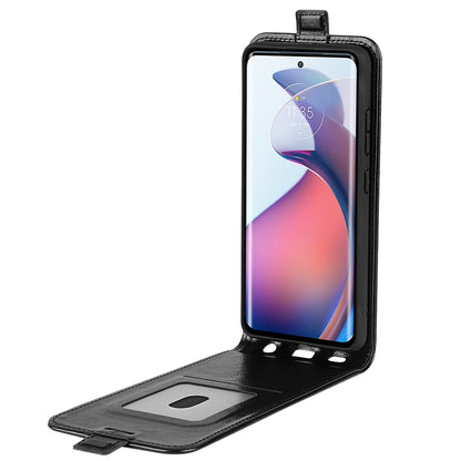 Motorola Moto S30 Pro Texture Vertical Flip Leather Wallet Case with Card Slot, PU TPU Shockproof Protective Cover, Anti-Drop Magnetic Folio Phone Case