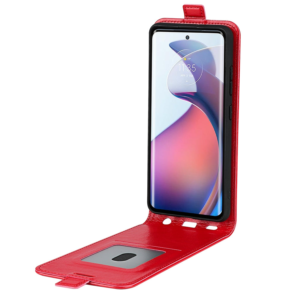 Motorola Moto S30 Pro Texture Vertical Flip Leather Wallet Case with Card Slot, PU TPU Shockproof Protective Cover, Anti-Drop Magnetic Folio Phone Case