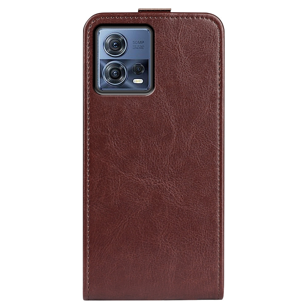 Motorola Moto S30 Pro Texture Vertical Flip Leather Wallet Case with Card Slot, PU TPU Shockproof Protective Cover, Anti-Drop Magnetic Folio Phone Case