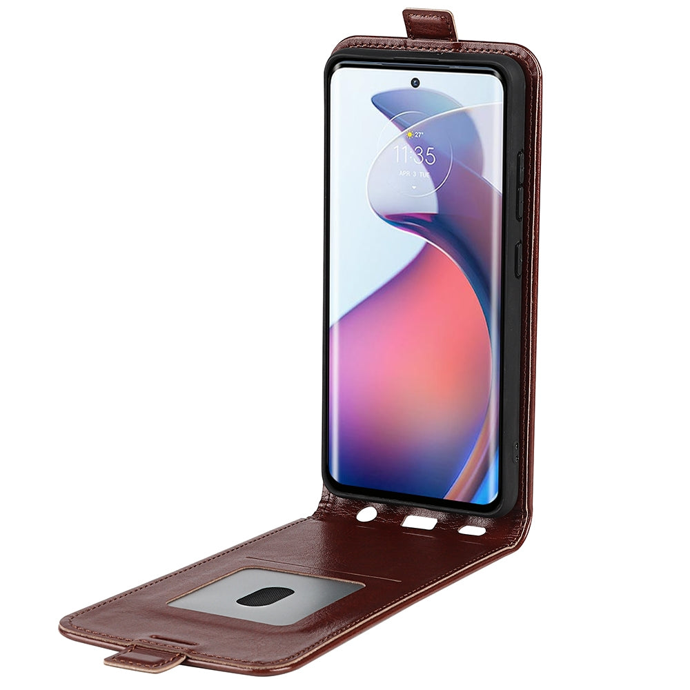 Motorola Moto S30 Pro Texture Vertical Flip Leather Wallet Case with Card Slot, PU TPU Shockproof Protective Cover, Anti-Drop Magnetic Folio Phone Case