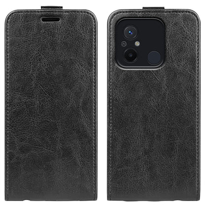 Xiaomi Redmi 12C Texture Vertical Flip Leather Wallet Case with Card Slot, PU TPU Shockproof Protective Cover, Anti-Drop Magnetic Folio Phone Case