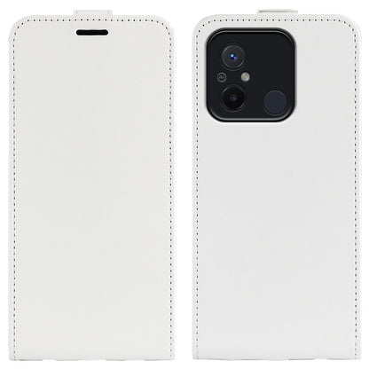 Xiaomi Redmi 12C Texture Vertical Flip Leather Wallet Case with Card Slot, PU TPU Shockproof Protective Cover, Anti-Drop Magnetic Folio Phone Case