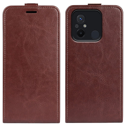 Xiaomi Redmi 12C Texture Vertical Flip Leather Wallet Case with Card Slot, PU TPU Shockproof Protective Cover, Anti-Drop Magnetic Folio Phone Case