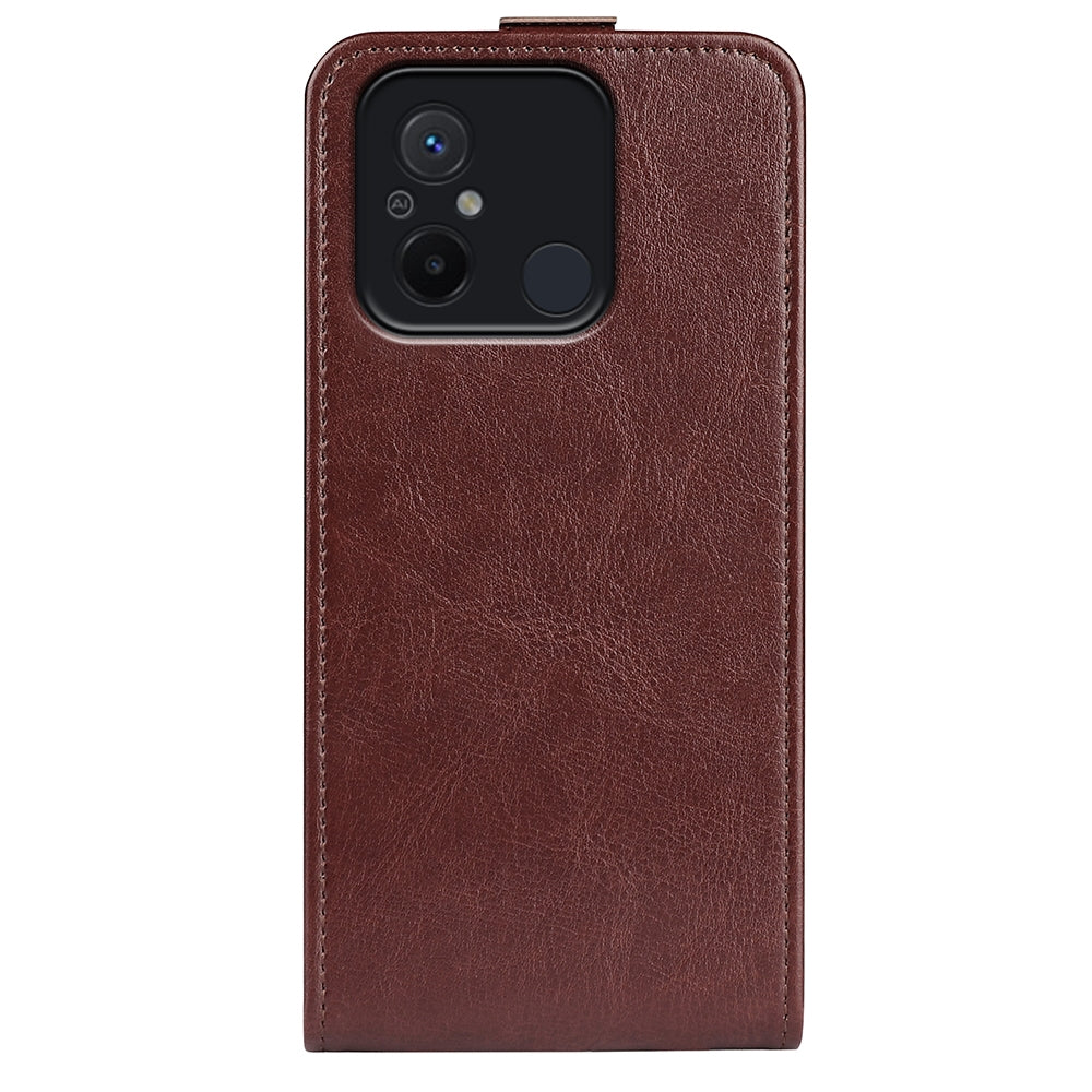 Xiaomi Redmi 12C Texture Vertical Flip Leather Wallet Case with Card Slot, PU TPU Shockproof Protective Cover, Anti-Drop Magnetic Folio Phone Case