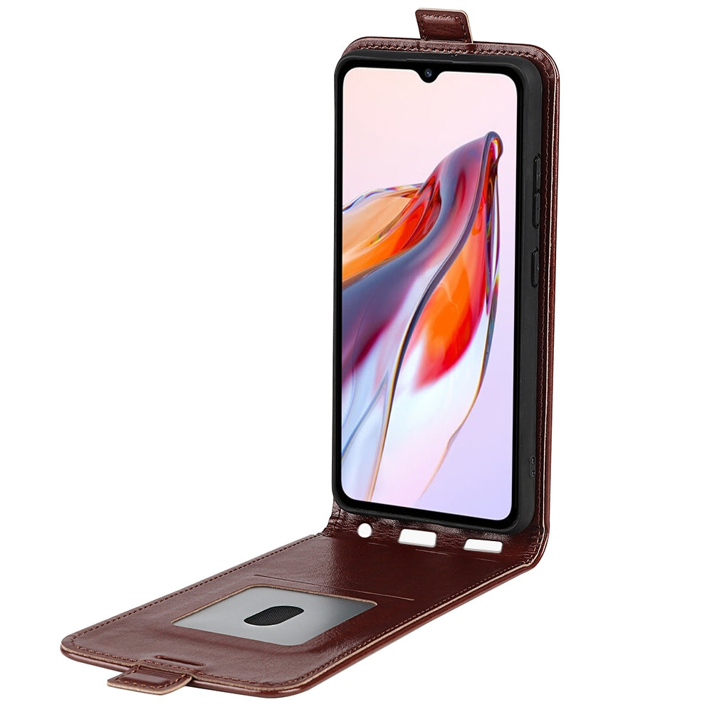 Xiaomi Redmi 12C Texture Vertical Flip Leather Wallet Case with Card Slot, PU TPU Shockproof Protective Cover, Anti-Drop Magnetic Folio Phone Case