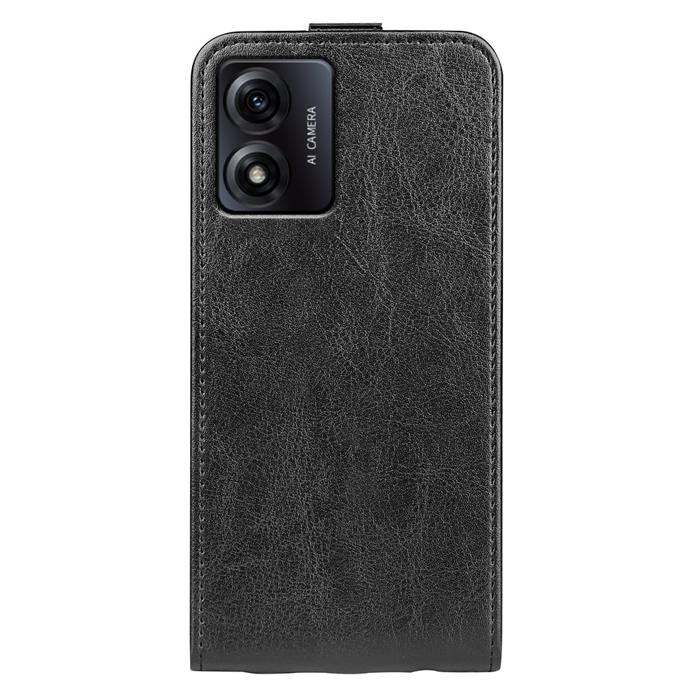 Motorola Moto E13 Texture Vertical Flip Leather Wallet Case with Card Slot, PU TPU Shockproof Protective Cover, Anti-Drop Magnetic Folio Phone Case