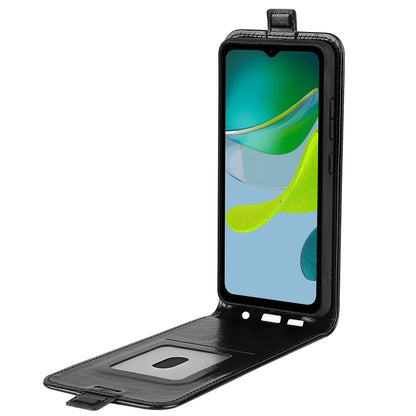 Motorola Moto E13 Texture Vertical Flip Leather Wallet Case with Card Slot, PU TPU Shockproof Protective Cover, Anti-Drop Magnetic Folio Phone Case