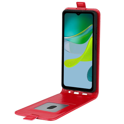 Motorola Moto E13 Texture Vertical Flip Leather Wallet Case with Card Slot, PU TPU Shockproof Protective Cover, Anti-Drop Magnetic Folio Phone Case