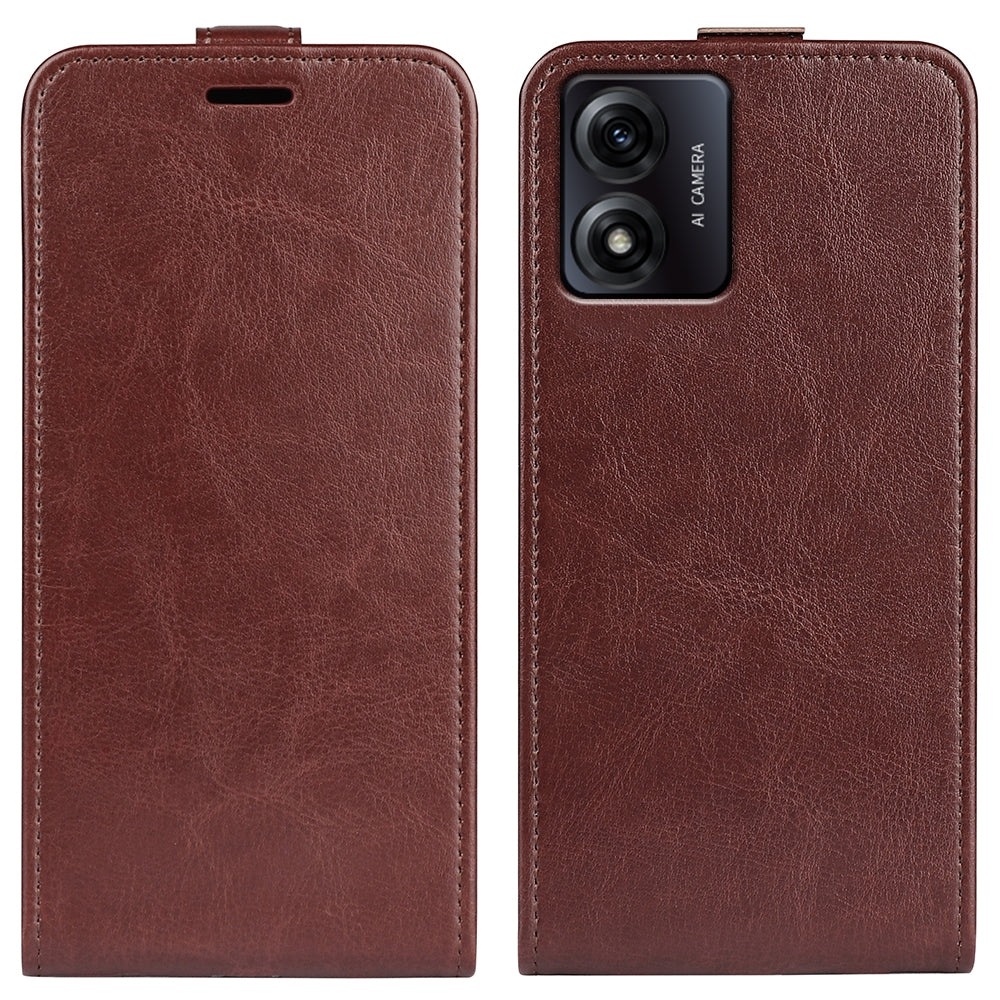 Motorola Moto E13 Texture Vertical Flip Leather Wallet Case with Card Slot, PU TPU Shockproof Protective Cover, Anti-Drop Magnetic Folio Phone Case