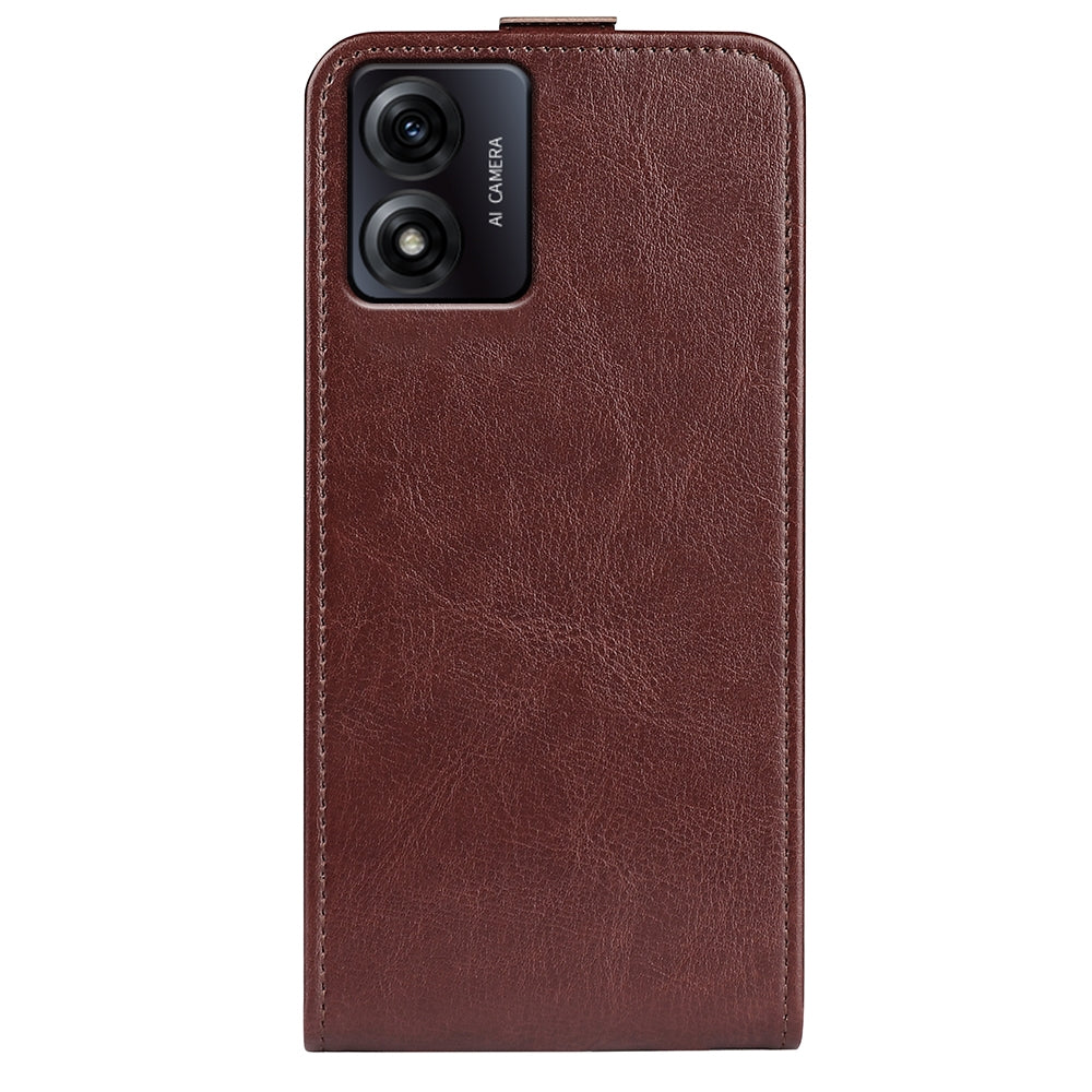 Motorola Moto E13 Texture Vertical Flip Leather Wallet Case with Card Slot, PU TPU Shockproof Protective Cover, Anti-Drop Magnetic Folio Phone Case