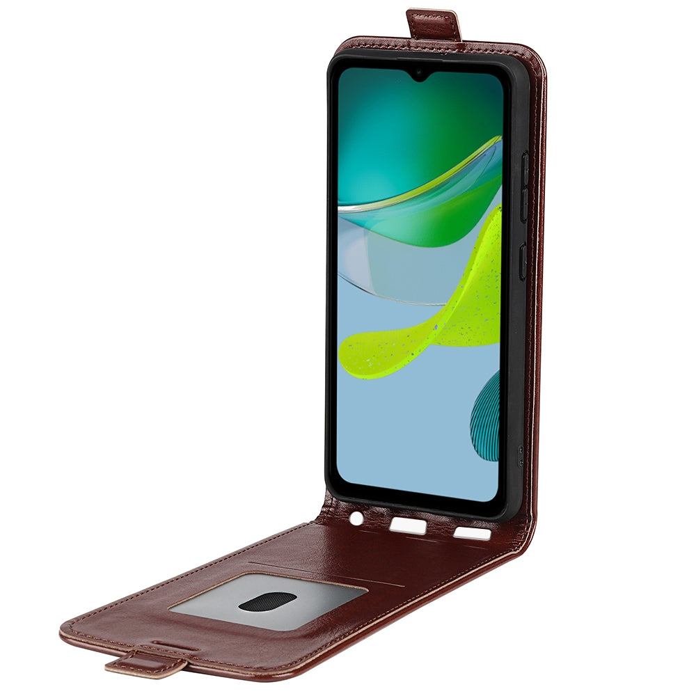 Motorola Moto E13 Texture Vertical Flip Leather Wallet Case with Card Slot, PU TPU Shockproof Protective Cover, Anti-Drop Magnetic Folio Phone Case