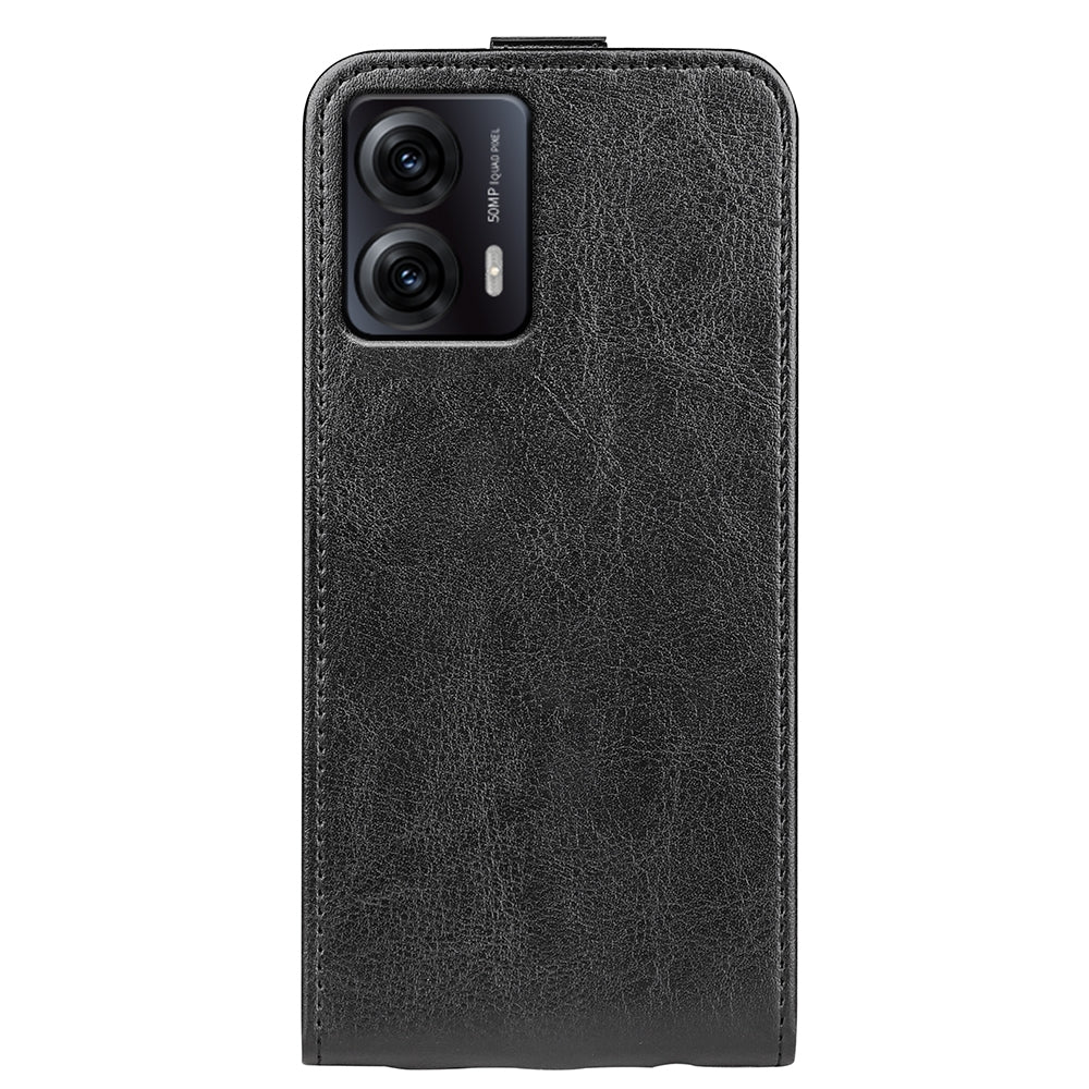 Motorola Moto G53 Texture Vertical Flip Leather Wallet Case with Card Slot, PU TPU Shockproof Protective Cover, Anti-Drop Magnetic Folio Phone Case