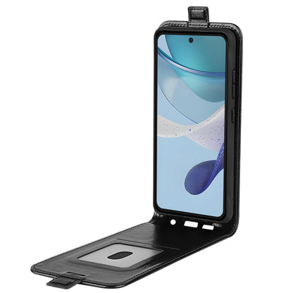 Motorola Moto G53 Texture Vertical Flip Leather Wallet Case with Card Slot, PU TPU Shockproof Protective Cover, Anti-Drop Magnetic Folio Phone Case