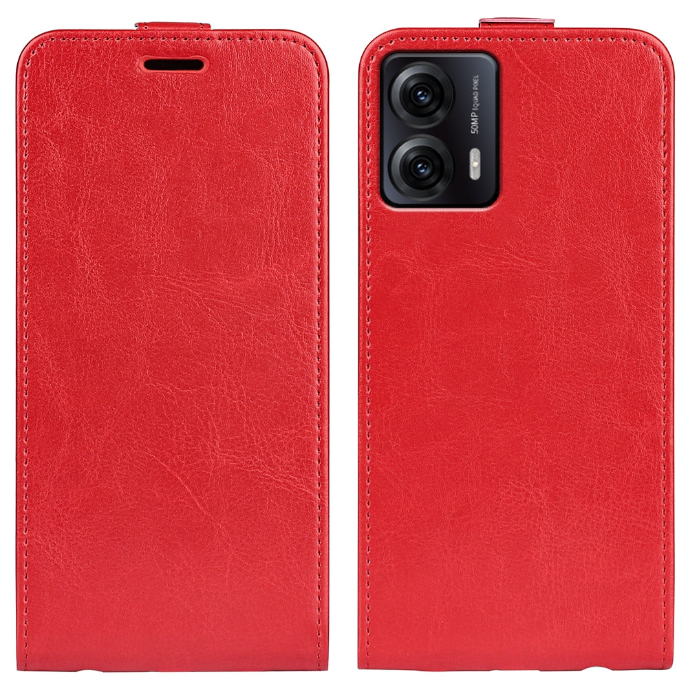 Motorola Moto G53 Texture Vertical Flip Leather Wallet Case with Card Slot, PU TPU Shockproof Protective Cover, Anti-Drop Magnetic Folio Phone Case